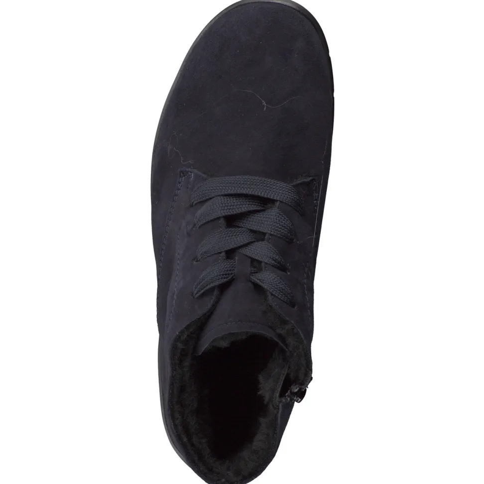 Semler – Komfort-Stiefeletten aus Veloursleder blau