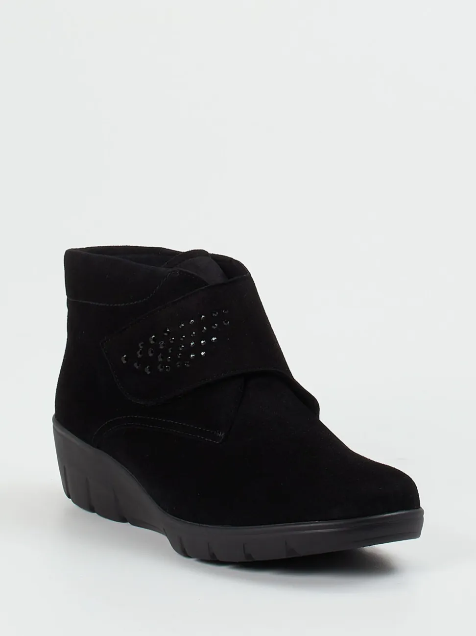 Semler – Komfort-Stiefeletten aus Veloursleder schwarz