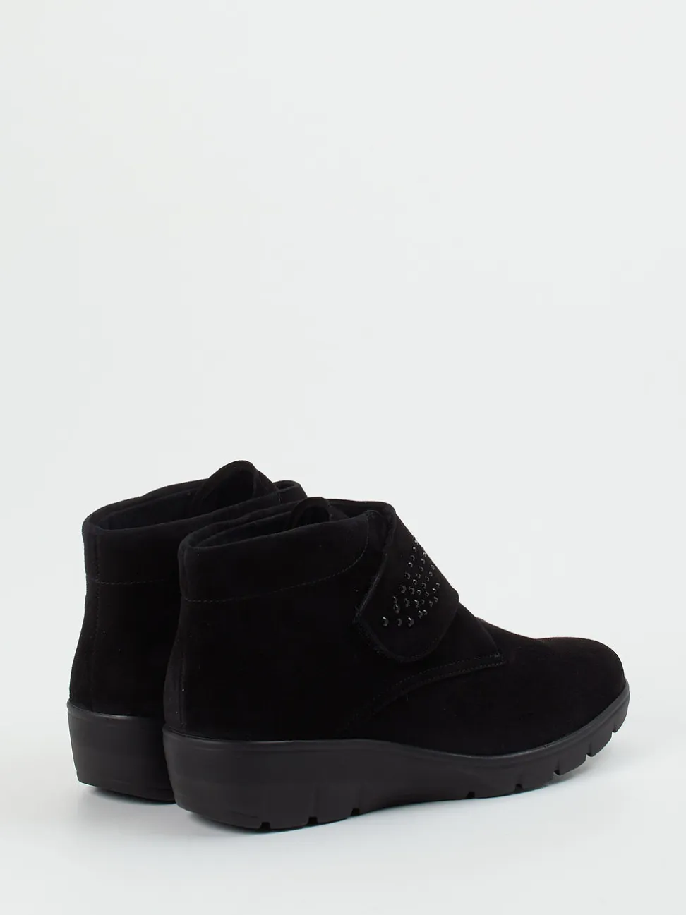 Semler – Komfort-Stiefeletten aus Veloursleder schwarz