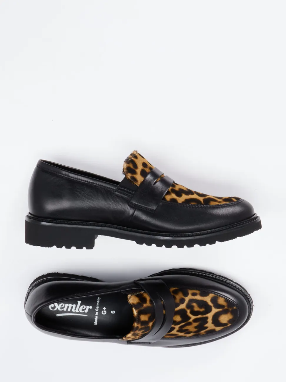 Semler – Loafer aus Glattleder und Ponyfell Schwarz