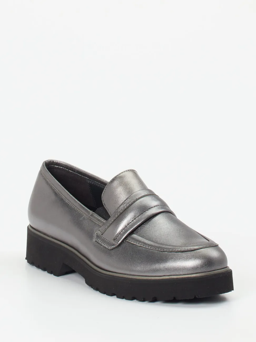Semler – Loafer aus Metallicleder in Silber