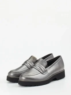 Semler – Loafer aus Metallicleder in Silber