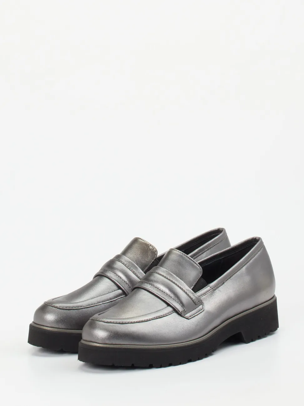 Semler – Loafer aus Metallicleder in Silber