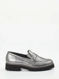 Semler – Loafer aus Metallicleder in Silber