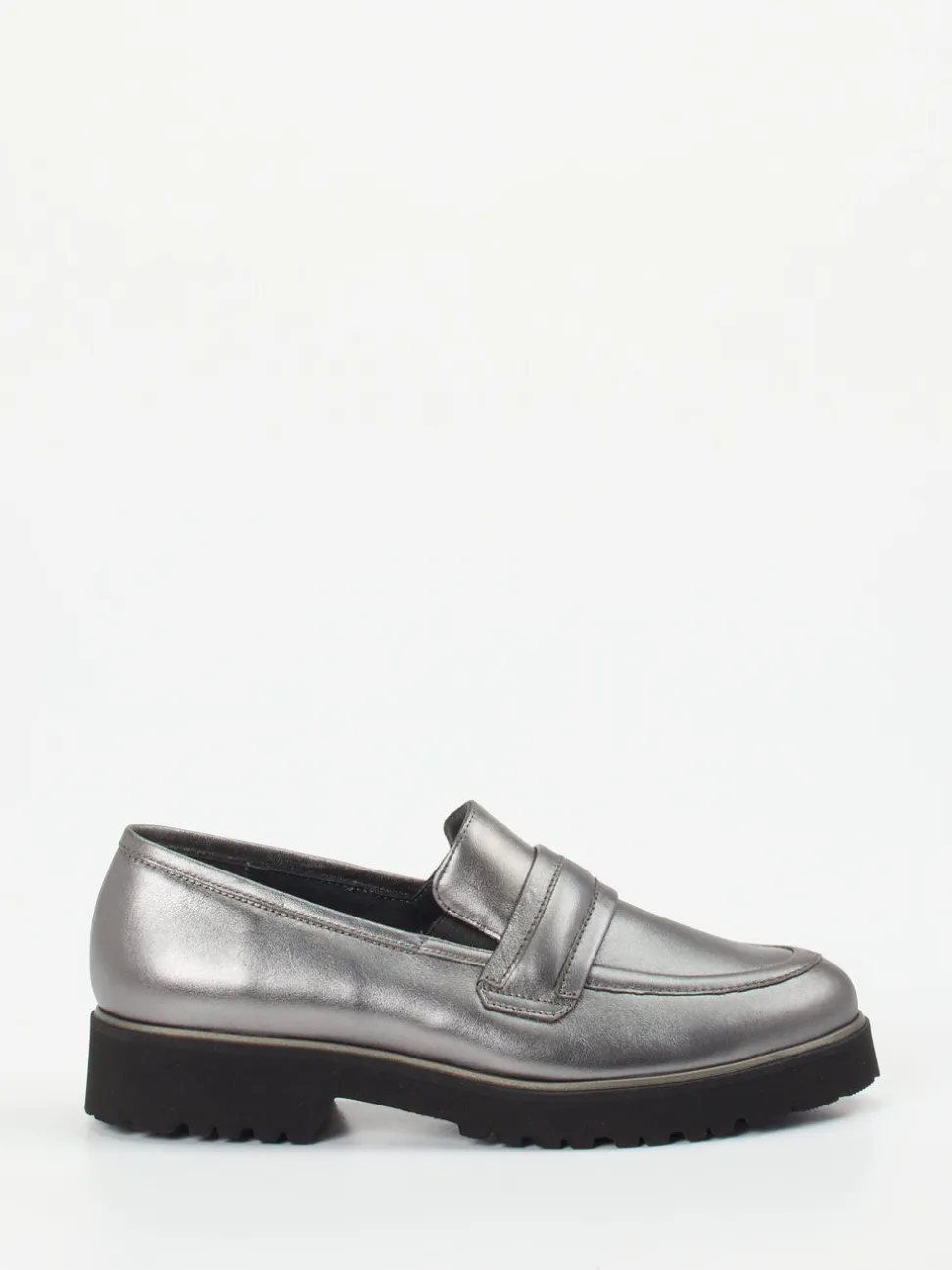 Semler – Loafer aus Metallicleder in Silber