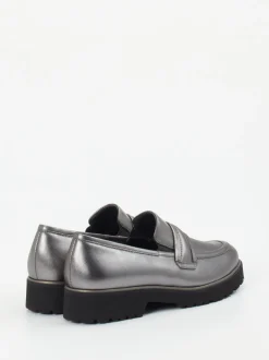 Semler – Loafer aus Metallicleder in Silber