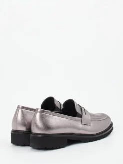 Semler – Loafer aus Metallicleder silberfarben