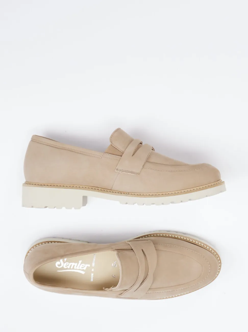 Semler – Loafer aus Nubukleder in Beige