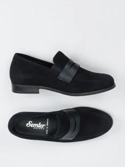 Semler – Loafer aus Veloursleder in Blau