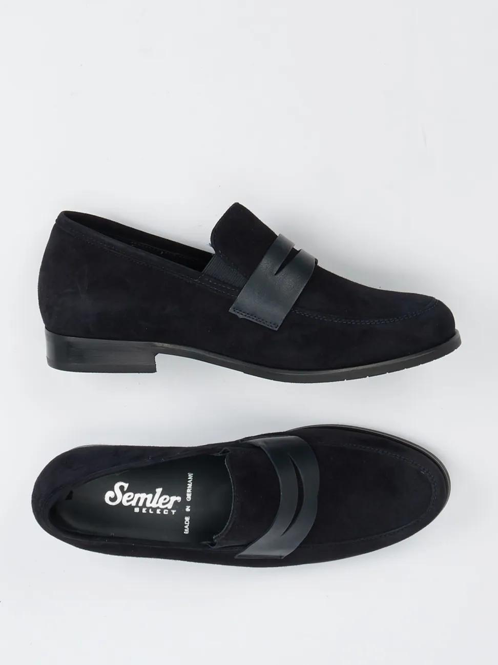 Semler – Loafer aus Veloursleder in Blau