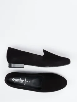 Semler – Loafer aus Veloursleder schwarz