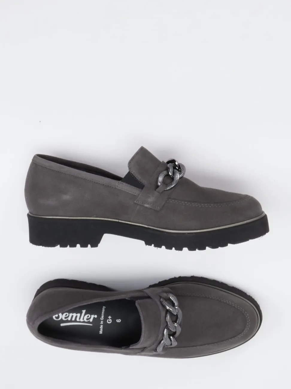 Semler – Loafer aus Veloursleder in Grau