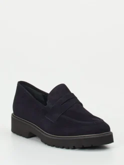 Semler – Loafer aus Veloursleder Dunkelblau