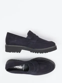 Semler – Loafer aus Veloursleder Dunkelblau