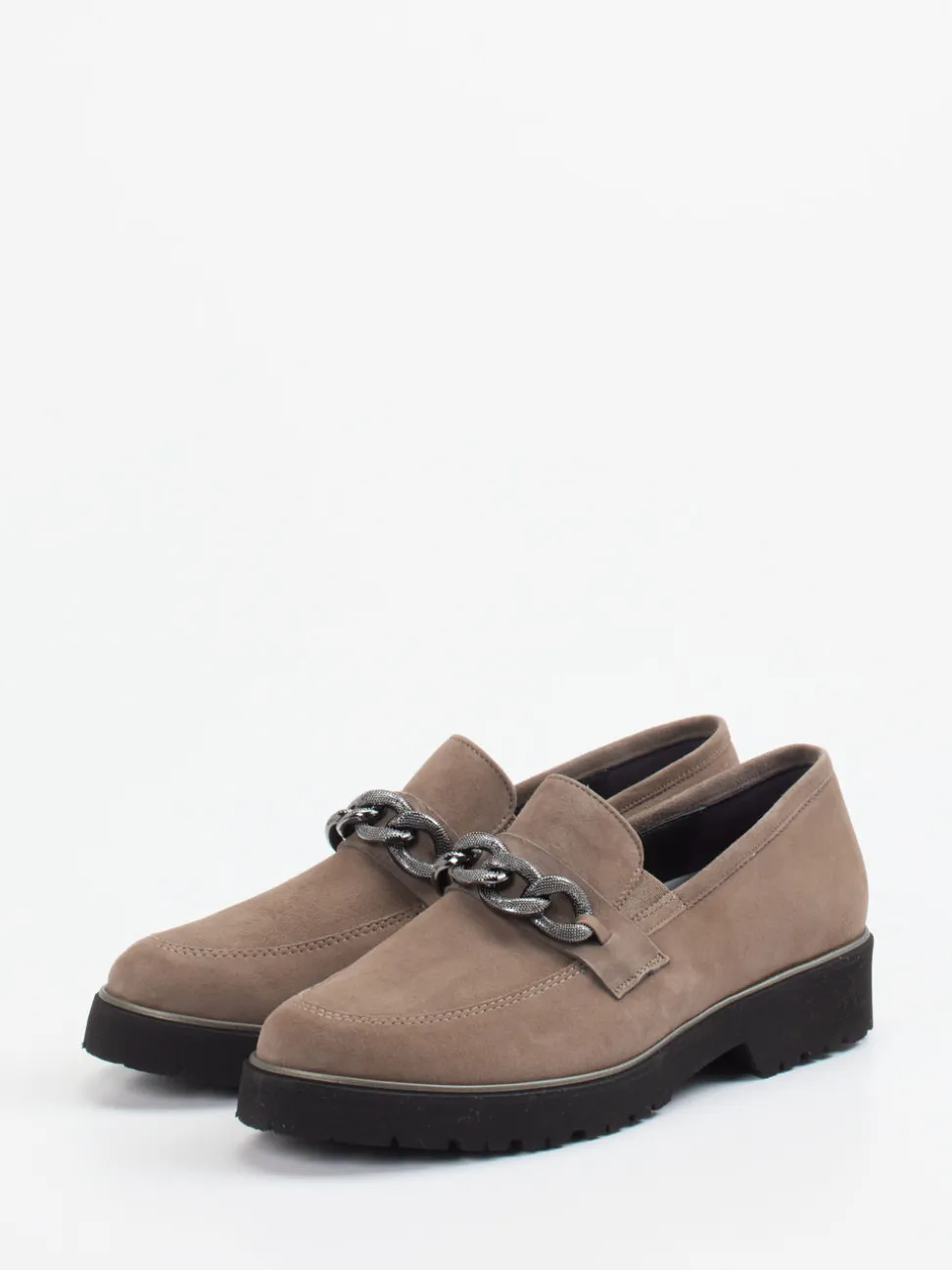 Semler – Loafer aus Veloursleder in Taupe