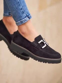 Semler – Loafer aus Veloursleder tiefdunkelblau