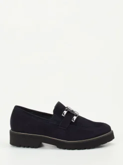 Semler – Loafer aus Veloursleder tiefdunkelblau
