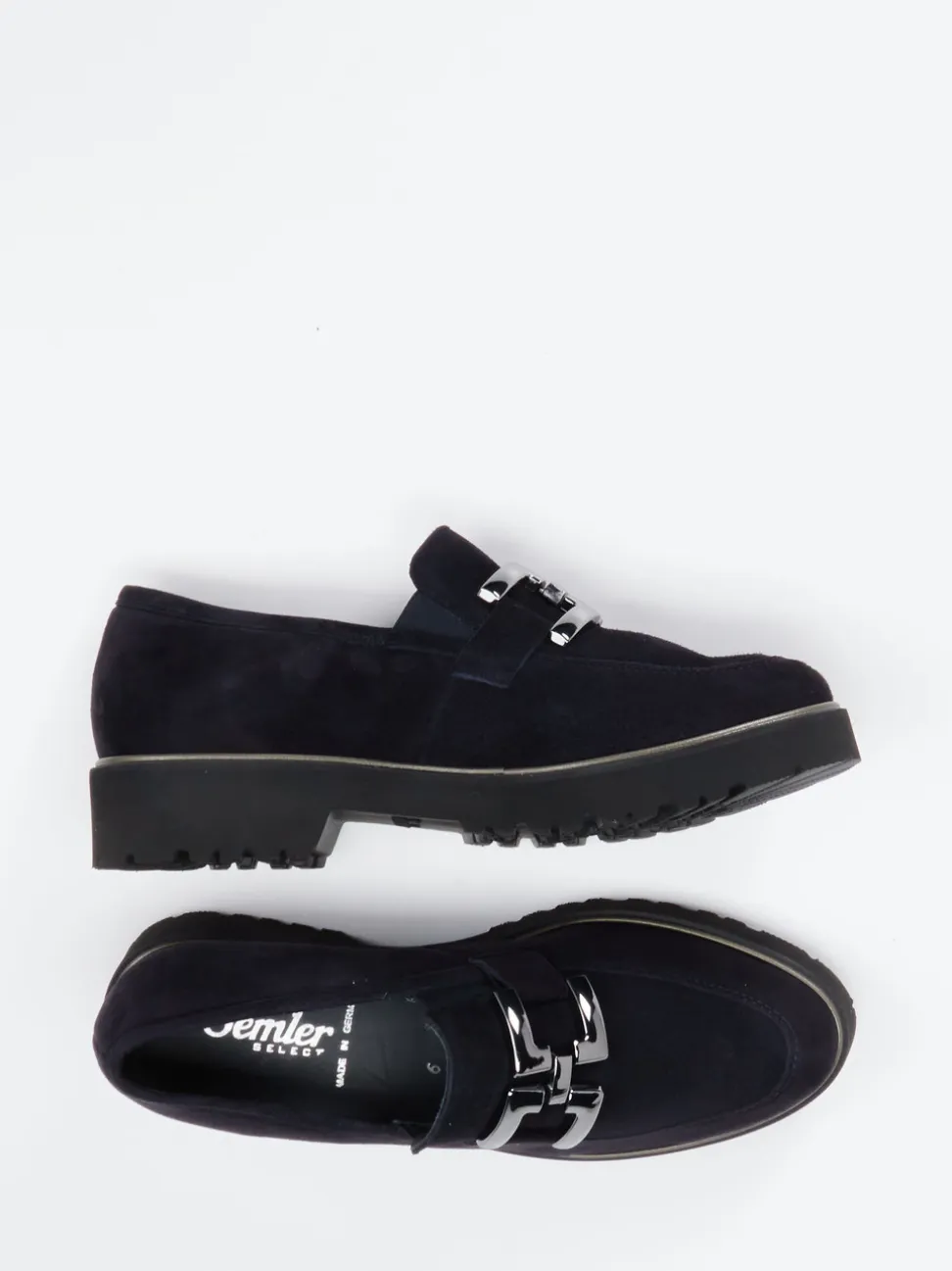 Semler – Loafer aus Veloursleder tiefdunkelblau