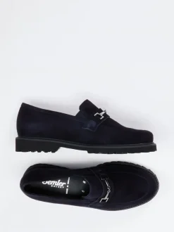 Semler – Loafer aus Veloursleder in Dunkelblau