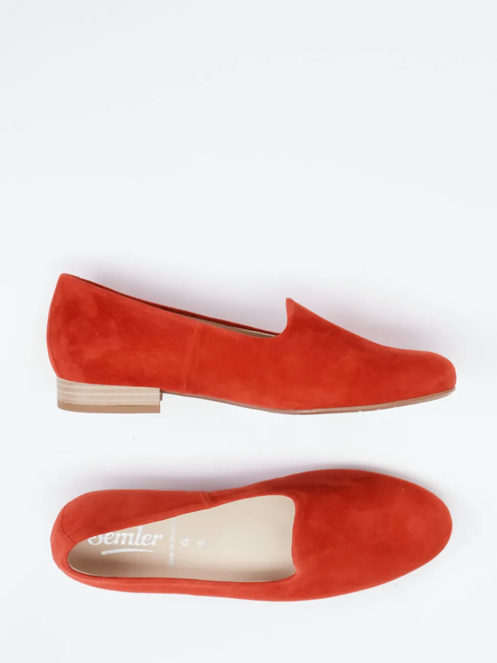Semler – Loafer aus Veloursleder in Signalrot