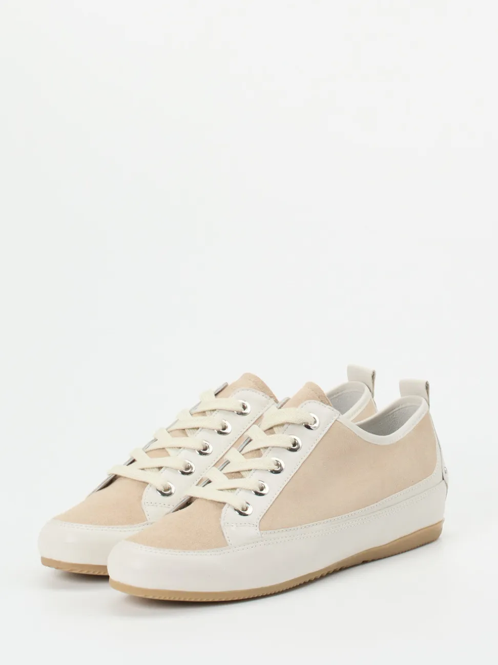 Semler – Low-Top Sneaker aus Veloursleder beige