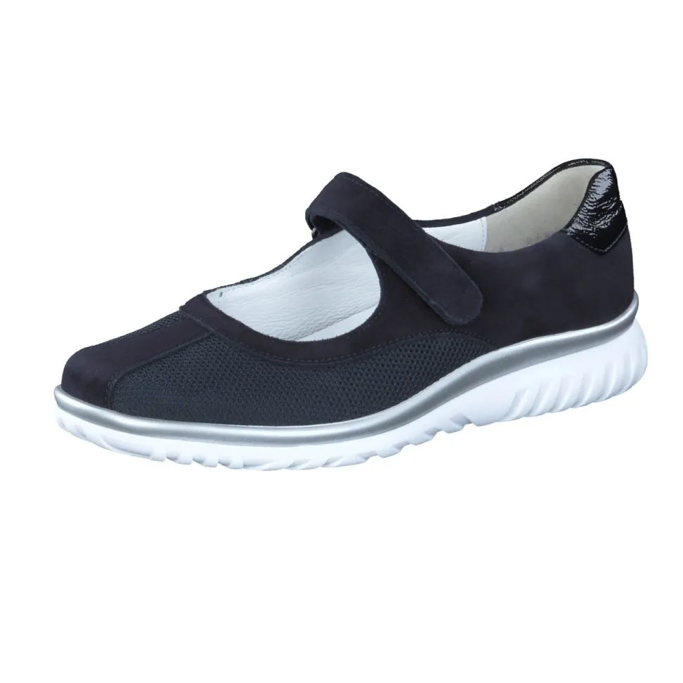 Semler – Mary Jane aus Veloursleder in Blau
