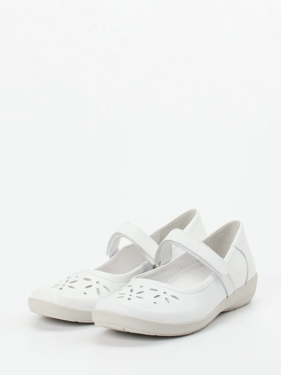Semler – Mary Jane Ballerinas aus Kalbleder weiß