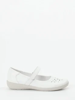 Semler – Mary Jane Ballerinas aus Kalbleder weiß