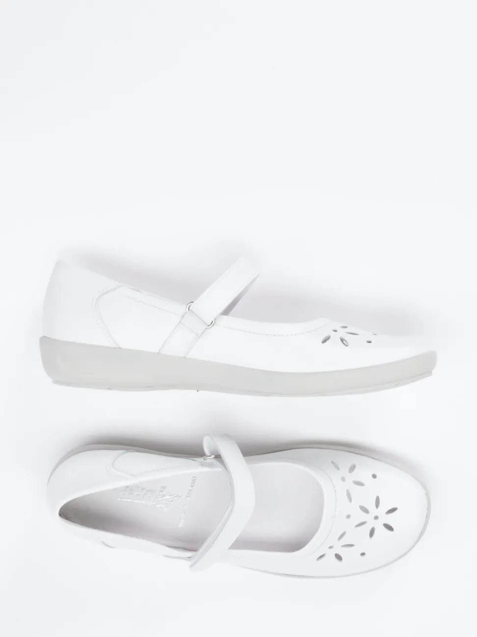 Semler – Mary Jane Ballerinas aus Kalbleder weiß