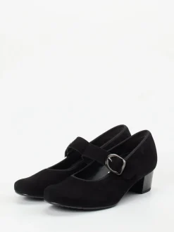 Semler – Mary Jane Pumps aus Veloursleder schwarz
