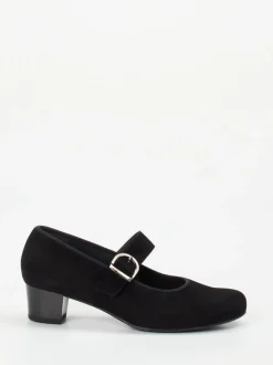Semler – Mary Jane Pumps aus Veloursleder schwarz