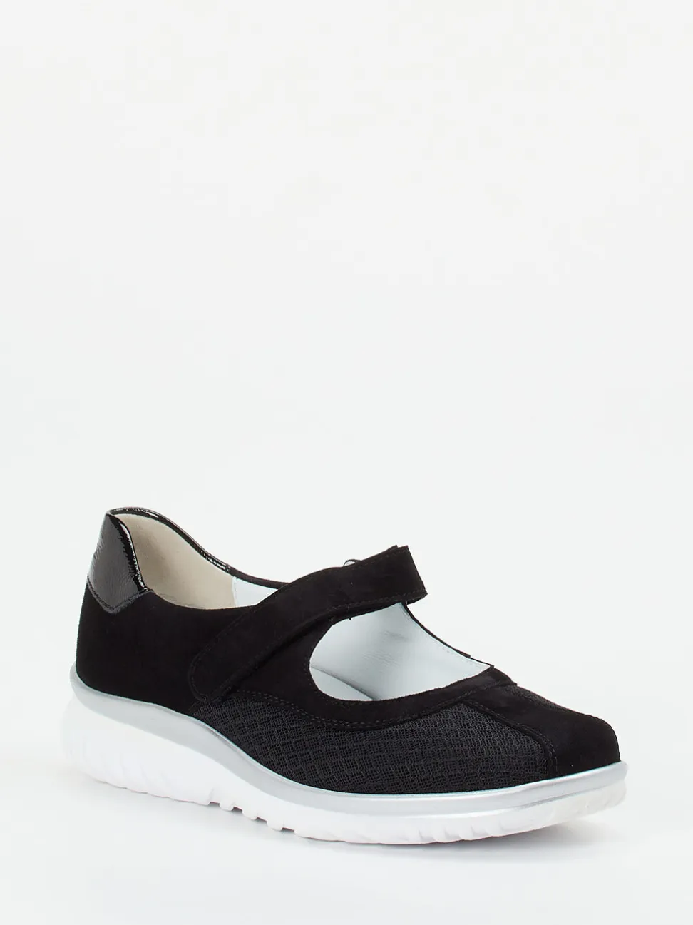 Semler – Mary Jane Sneaker aus Veloursleder schwarz