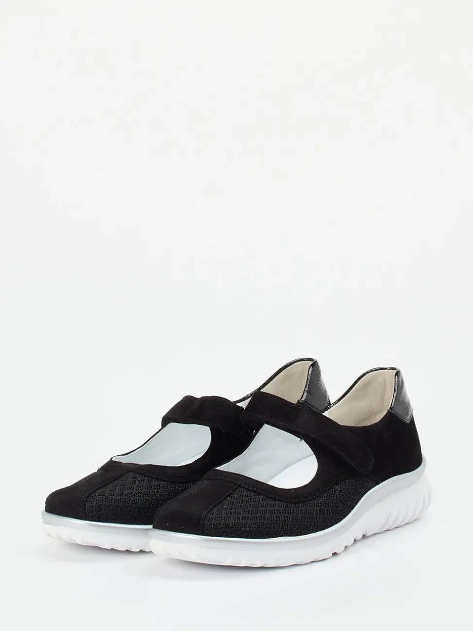 Semler – Mary Jane Sneaker aus Veloursleder schwarz