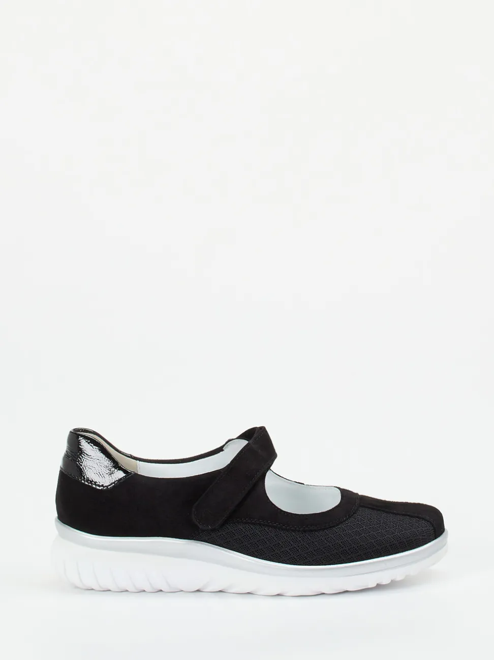 Semler – Mary Jane Sneaker aus Veloursleder schwarz