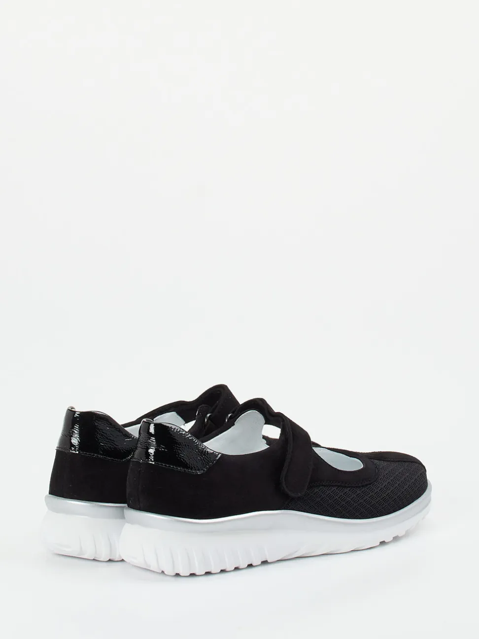 Semler – Mary Jane Sneaker aus Veloursleder schwarz
