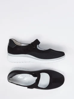 Semler – Mary Jane Sneaker aus Veloursleder schwarz