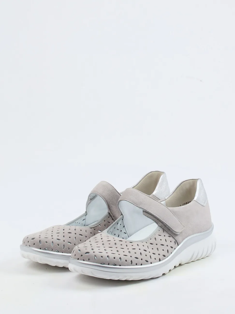 Semler – Mary Janes aus Veloursleder Taupe-Grau