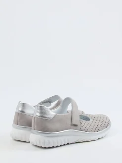 Semler – Mary Janes aus Veloursleder Taupe-Grau