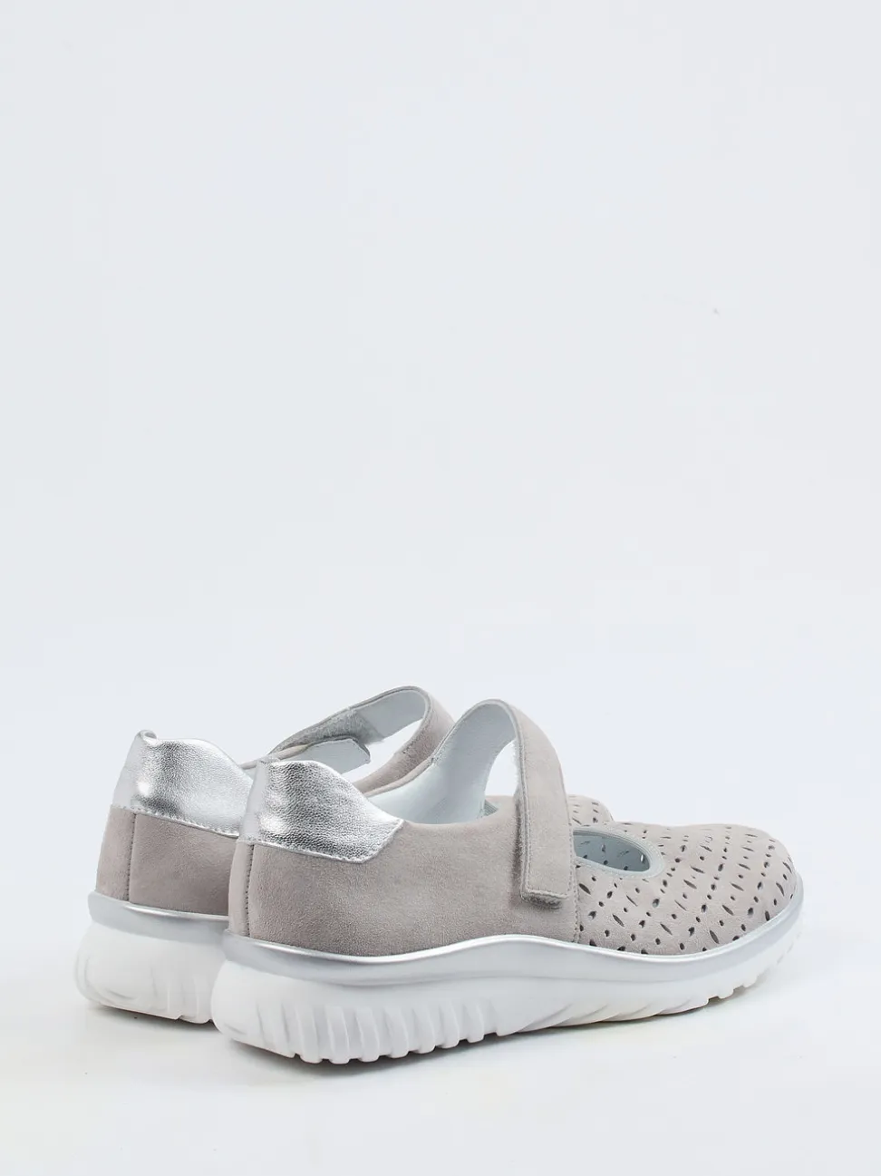 Semler – Mary Janes aus Veloursleder Taupe-Grau
