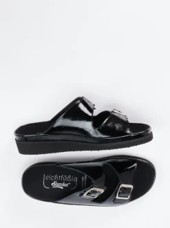 Semler – Pantoletten aus Lackleder in Schwarz