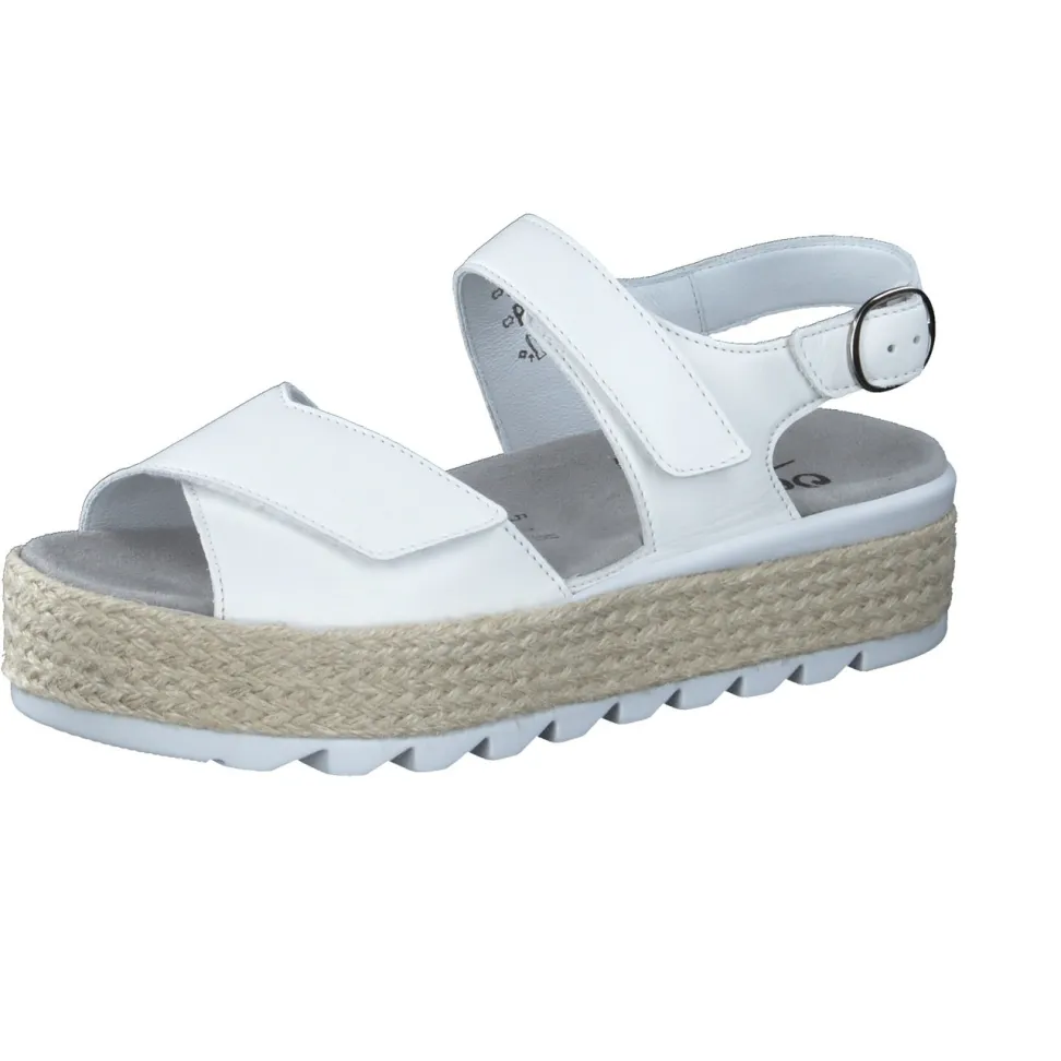 Semler – Plateau-Sandalen aus Kalbleder Weiß