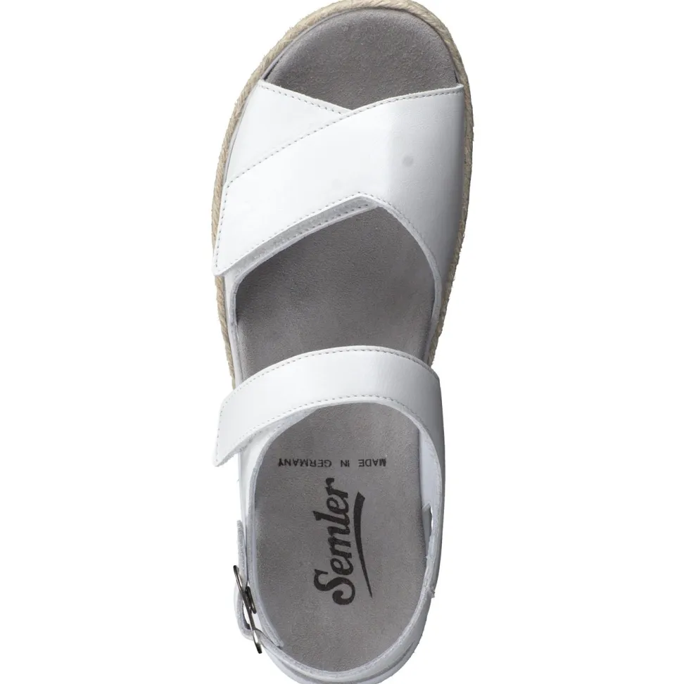 Semler – Plateau-Sandalen aus Kalbleder Weiß