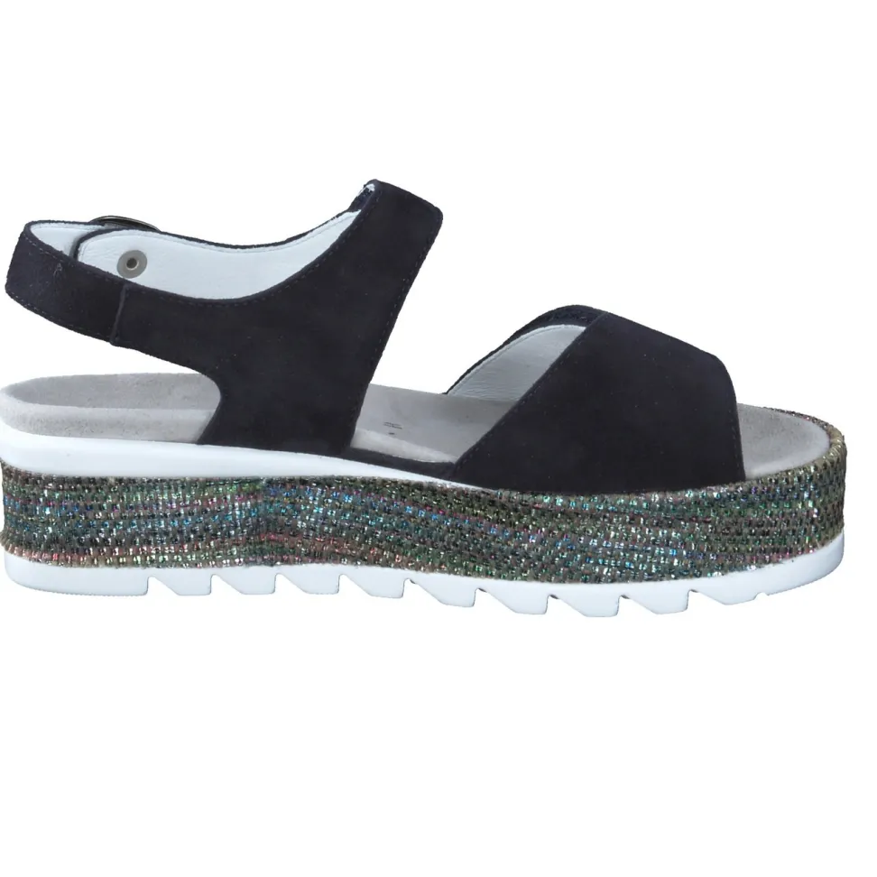 Semler – Plateau-Sandalen aus Veloursleder Schwarz
