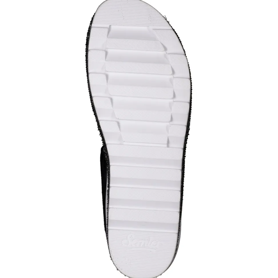 Semler – Plateau-Sandalen aus Veloursleder Schwarz