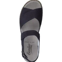 Semler – Plateau-Sandalen aus Veloursleder Schwarz