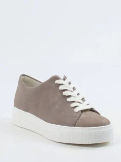 Semler – Plateau-Sneaker aus Veloursleder taupe