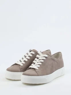 Semler – Plateau-Sneaker aus Veloursleder taupe