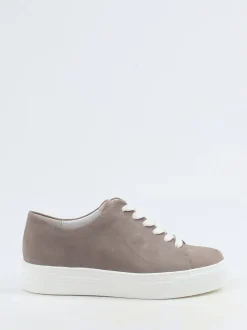 Semler – Plateau-Sneaker aus Veloursleder taupe