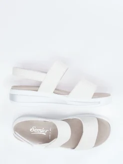 Semler – Sandale aus geprägtem Leder weiß