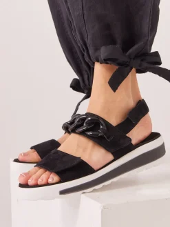 Semler – Sandale aus Veloursleder Schwarz